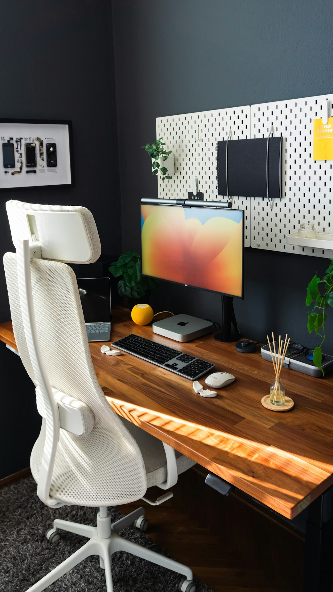Bright modern office interior with wooden accents